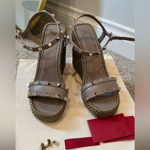 Valentino Garavani rockstud wedge sandal